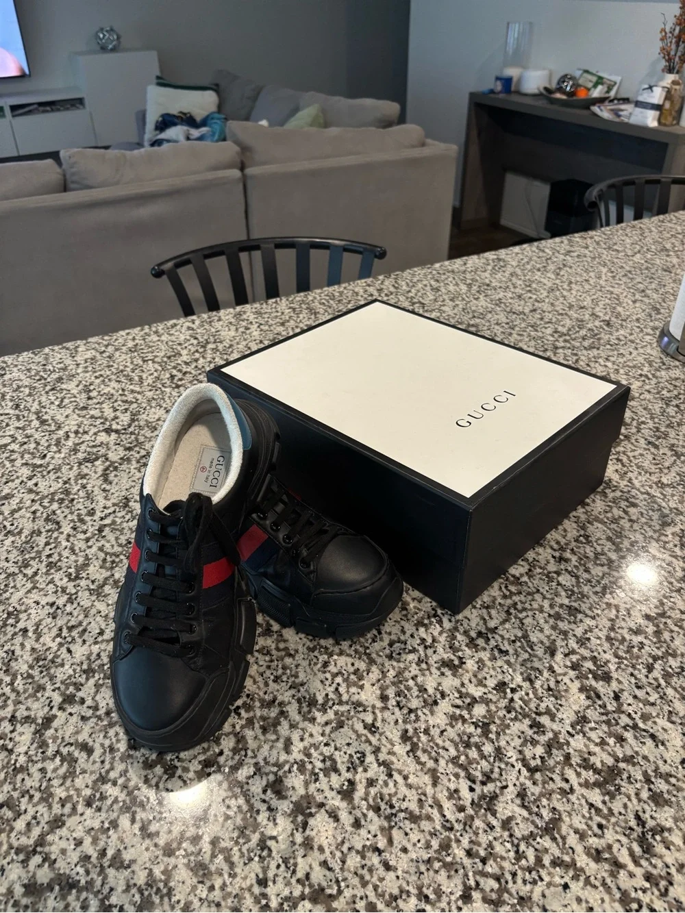 Gucci Black Leather Nathan Sneakers | Black | Size 8